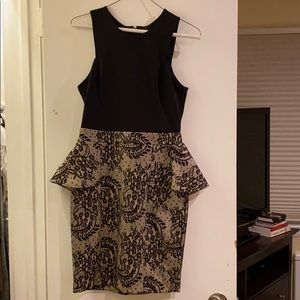 Bebe black peplum cocktail dress